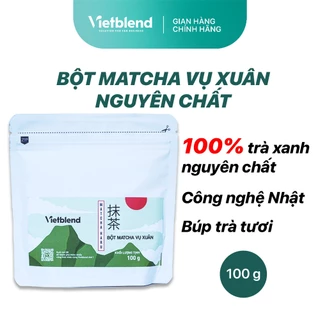 Bột Matcha Trà Xanh Nguyên Chất Vụ Xuân VIETBLEND Túi 100g - Hàng Chính Hãng