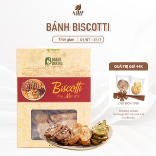 Bánh ăn kiêng biscotti không đường Baker Baking, nguyên cám mix ngũ cốc healthy eatclean 100-500g