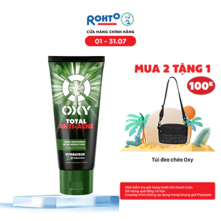 Sữa rửa mặt cho nam Oxy sạch sâu giảm mụn kiểm soát nhờn dạng kem Oxy Total Anti Acne 100g 