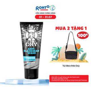 Sữa rửa mặt cho nam Oxy sạch tế bào chết, giảm mụn đầu đen, dạng kem Oxy Anti-Blackhead Wash 100g 