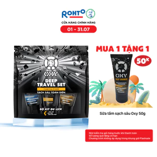 Bộ travel size cho nam sạch sâu toàn diện Oxy Deep Travel Set (Kem rửa mặt 25g + Dầu gội 50g + Sữa tắm 50g)