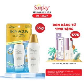 Kem chống nắng dưỡng trắng, kiểm dầu dùng mỗi ngày dạng sữa Sunplay Skin Aqua Clear White Eco Việt Nam SPF50, PA++++ 55g