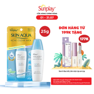 Kem chống nắng Skin Aqua cho da mụn,dạng sữa dùng hàng ngày Sunplay Skin Aqua Acne Clear Eco Việt Nam SPF 50,PA++++ 25g 