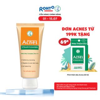 Sữa rửa mặt vitamin làm sáng da, mờ sẹo thâm dạng kem Acnes Vitamin Cleanser 100g