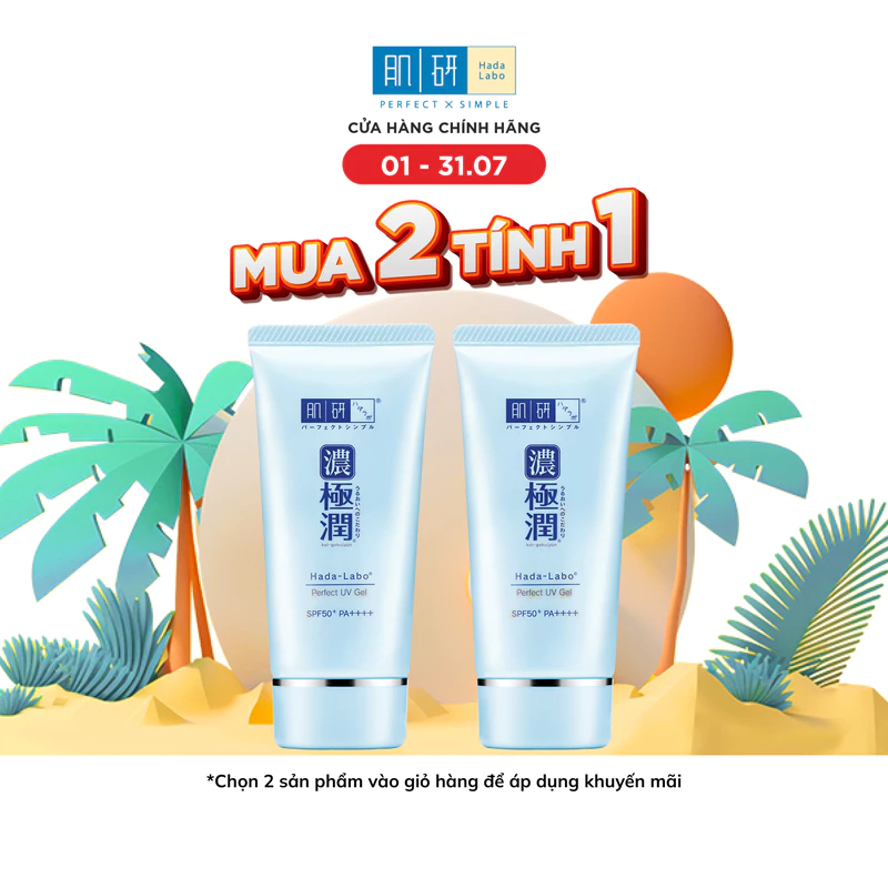 Gel chống nắng dưỡng ẩm Hada Labo Koi-Gokujyun Perfect Uv Gel (Sunscreen) SPF50+ PA++++ 50g