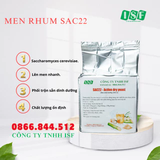 Men Rhum - Active Dry Yeast SAC22  lên men vang, nước mía, đường tinh luyện, mật rỉ,mật ong, trái cây).