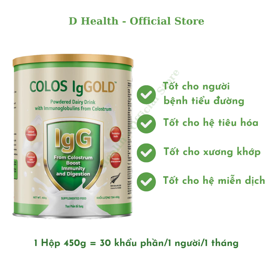 [1 Thùng ] - [6 Hộp] Sữa non 24h Colos IgGold 450g