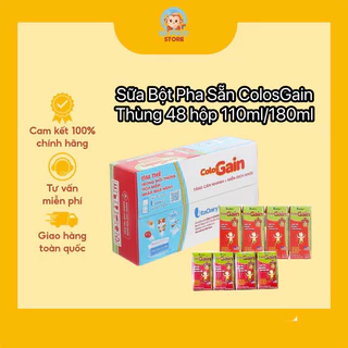 [DATE 11/2024] Thùng 48 Hộp Sữa Pha Sẵn Colos Gain 180ml/110ml  [Có thẻ Cào]