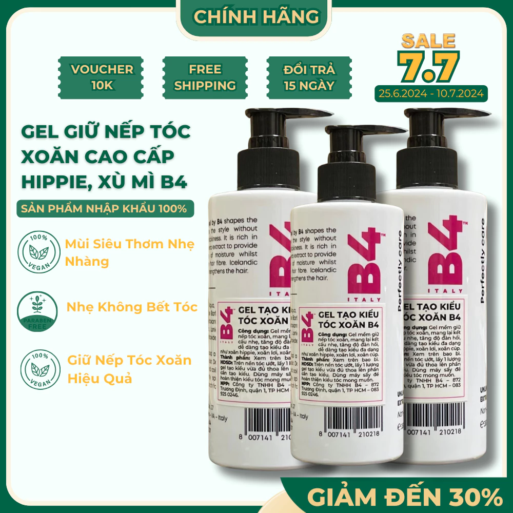 Gel bọt giữ nếp tóc gel bóp xoăn tạo kiểu hippie xoăn xù mì xoăn lơi B4