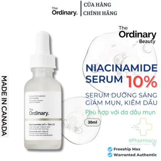 [ CHÍNH HÃNG ] Serum The Ordinary Niacinamide 10% + Zinc 1% tinh chất giảm mụn mờ thâm cấp ẩm  30ml