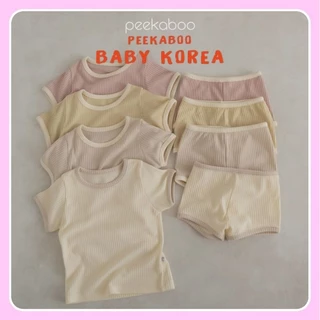 Bộ cộc tay COTTON CANDY Peekaboo hàng chính hãng với bảng màu dễ thương vải thun lạnh mềm cho bé