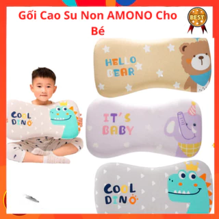 Gối Cao Su Non Cho Bé, Gối Ngủ Cho Bé AMONOVỏ Gối Cotton Mát Mẻ Size 50 x 28 Cm