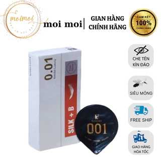 Bao Cao Su  Kimono Luxury siêu mỏng 0,01mm nhiều gel bôi trơn truyền nhiệt tốt hộp 6 cái