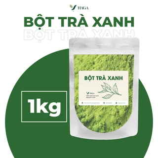 Bột trà xanh HAGA [ 1KG ] nguyên chất 100% oganic Mặt nạ đắp mặt giúp bóc bã nhờn, ngừa mụn, mờ thâm nám