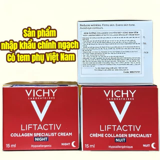 Kem Dưỡng Làm Sáng & Săn Chắc Da Ban Đêm Vichy Liftactiv Collagen Specialist Night