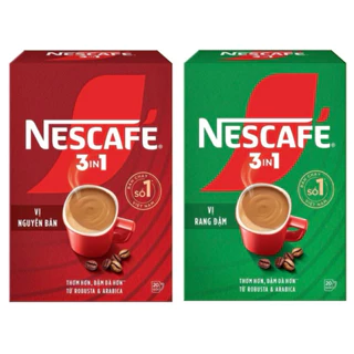 CÀ PHÊ HOÀ TAN NESCAFE 3 IN 1 HỘP 288G (18 GÓI) VỊ NGUYÊN BẢN/ VỊ RANG ĐẬM