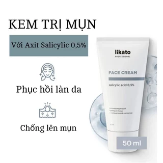 Kem dưỡng tái tạo da mặt Likato Professional với axit salicylic 0,5%, 50 ml