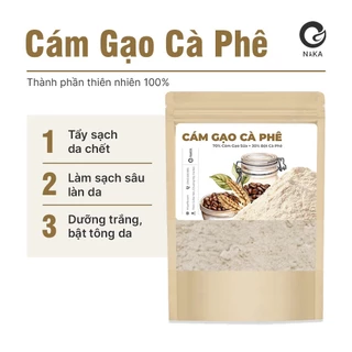 Bột ủ trắng cám gạo cafe Mặt nạ bột giúp dưỡng trắng, tẩy da tẩy da chết sạch sâu - NAKA