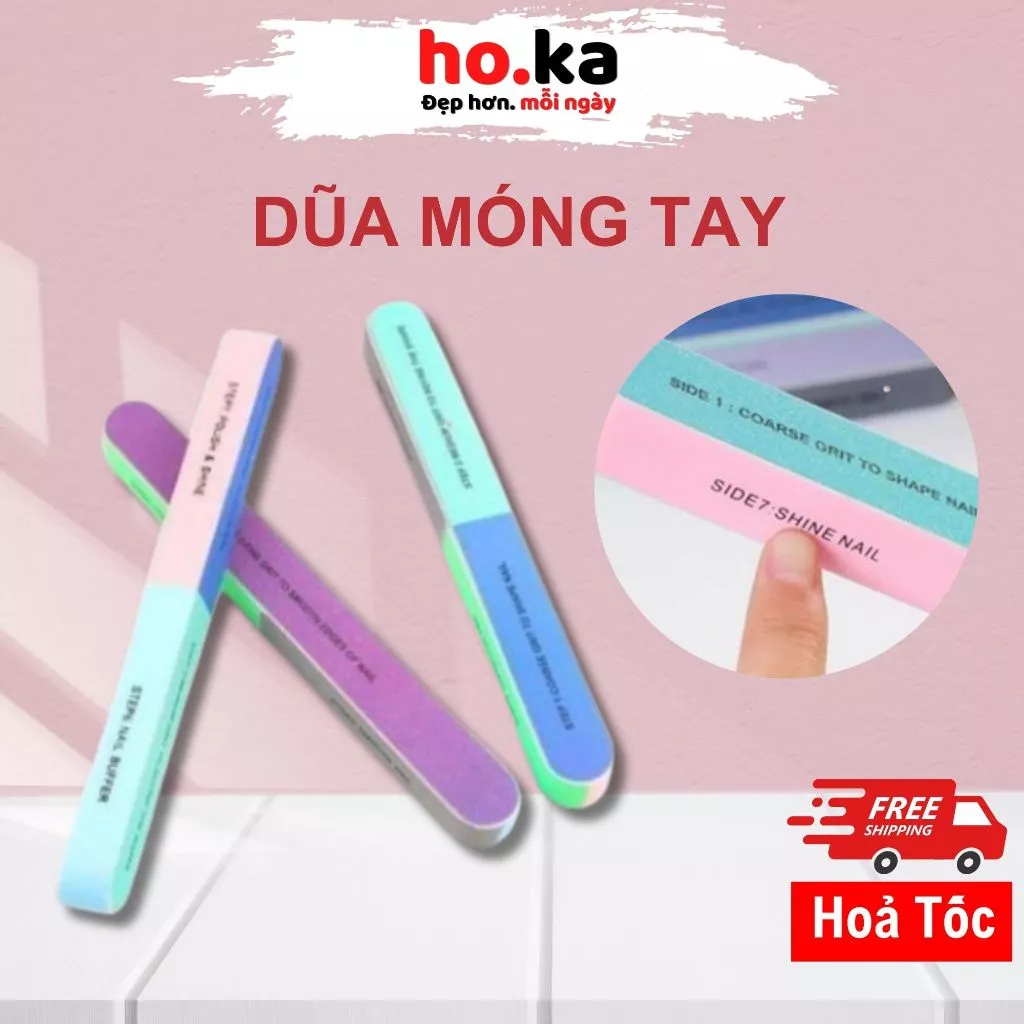 Thanh Dũa Móng Tay 6 Mặt HOKA STORE Chuyên Dụng, làm sạch móng tay, làm nai