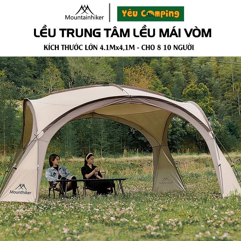 Lều trung tâm, Tăng lều mái vòm chính hãng Mountainhiker SZK-381 kích thước 410*410*230cm phù hợp 8-10 người