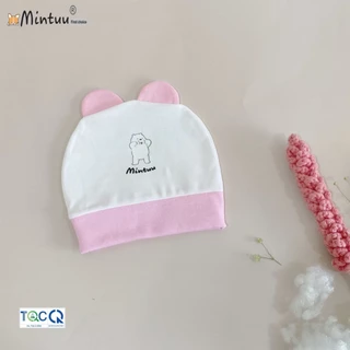 Mũ sơ sinh tai thỏ thương hiệu MINTUU FIRST CHOICE, chất liệu vải 100% cotton 4 chiều