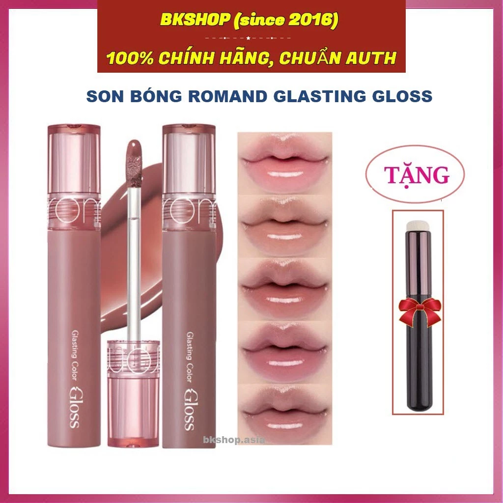 [Romand - Tặng Cọ] Son romand bóng Romand Glasting Color Gloss 4g giúp môi căng mọng,mềm mịn