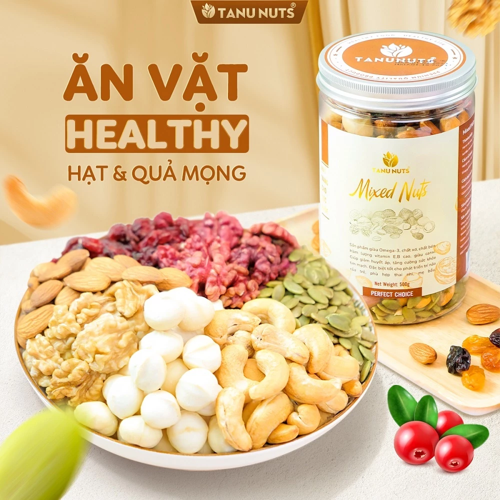 Hạt dinh dưỡng mix các loại cho mẹ bầu TANU NUTS, hạt ngũ cốc dinh dưỡng ăn kiêng, giảm cân