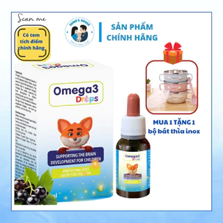 Omega 3 Drops nhập khẩu Ý- bổ sung Omega 3 DHA từ thực vật- hương vị cam chanh