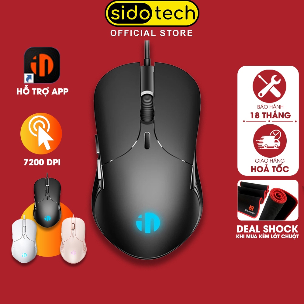 Chuột máy tính chơi game Sidotech Inphic PB1 bản có dây DPI 3600 thiết kế công…