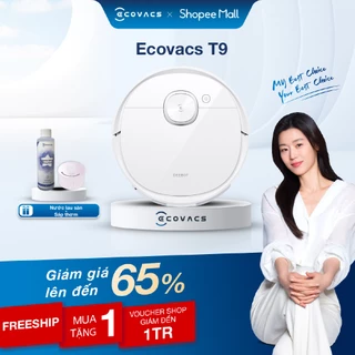 Robot Hút Bụi Lau Nhà Ecovacs T9 - Lực Hút Mạnh Mẽ 3000Pa - BH 12 tháng chính hãng tặng sáp thơm