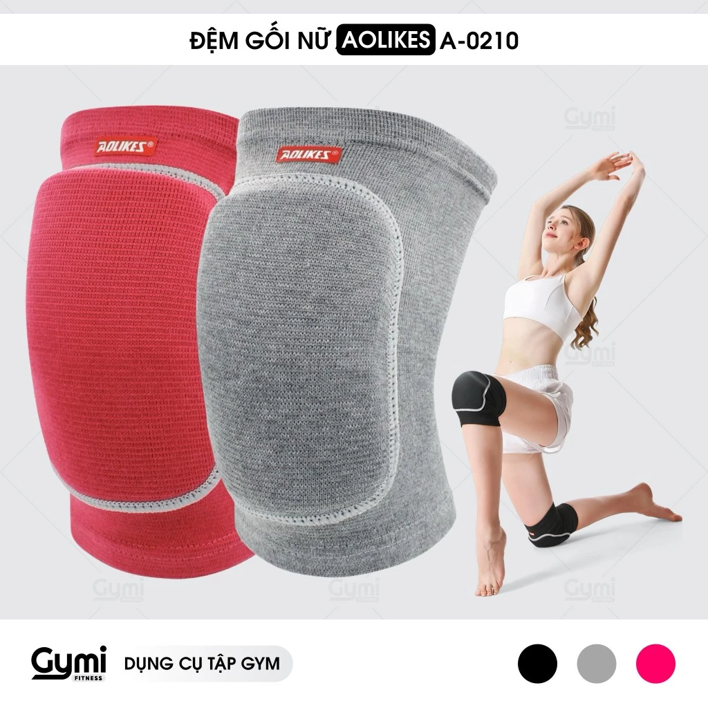 Miếng Đệm Đầu Gối Aolikes A-0210 Cho Nữ - Tập Gym, Yoga, Bóng Đá, Nhảy, Múa, Đạp Xe - AL0210