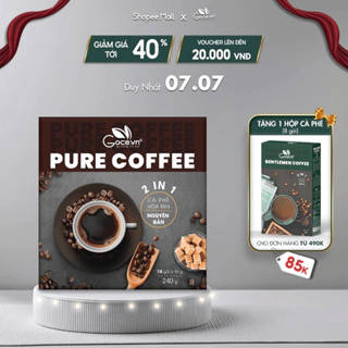Pure Coffee Goce - Cafe Đen hòa tan 2 trong 1 - 240g (15 gói x 16g)