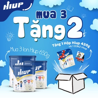 Sữa bột HIUP tăng chiều cao và tăng cân cho trẻ từ 2 đến 15 tuổi [Combo mua 3 tặng 1 Hiup 420g và 1HiupD3K2]