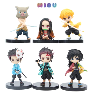 Mô hình đồ chơi - Bộ 6 Nhân Vật Lưỡi Quỷ - FIGURE ANIME - Kimetsu No Yaiba - No Box