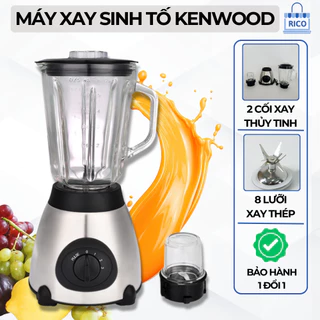 Máy xay sinh tố KENWOOD, máy xay đa năng hoa quả rau củ hạt khô với 2 cối thủy tinh công suất 850W siêu khỏe