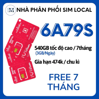 Sim Local Mobifone 6A79 12A79 3A79 (Trọn gói 7 tháng, 14 tháng , 3 tháng )3GB/ngày - Data tốc độ cao