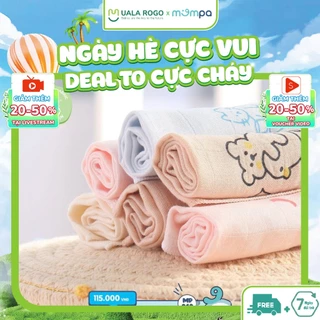 Khăn sữa cho bé Mompa set 5 chiếc vải xô Bamboo lau mặt quàng cổ mềm mịn thấm hút đa năng 942