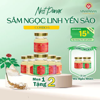 [Tặng 2 hũ] Combo 6 hũ Sâm Ngọc Linh Yến sào Khánh Hòa 35% Nest Panax hỗ trợ ngủ ngon (hũ 70ml)