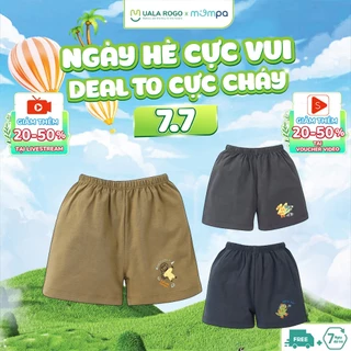 Quần đùi cho bé Mompa Set 3 chiếc từ 1 đến 5 tuổi vải Cotton Actif thấm hút co giãn thoáng mát 668