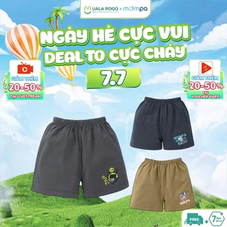 Quần đùi cho bé Mompa Set 3 chiếc từ 1 đến 5 tuổi vải Cotton Actif thấm hút co giãn thoáng mát 667