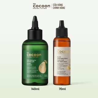 Combo tóc dài bóng mượt Cocoon: 1 Nước dưỡng tóc tinh dầu bưởi Cocoon 140ml + 1 Sa-chi Serum phục hồi tóc Cocoon 70ml