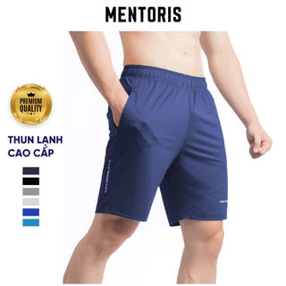 Quần short Nam Thun Lạnh Cao Cấp Mentoris, Vải có siêu co giãn, Mát Lạnh, thoải mái vận động MSR05