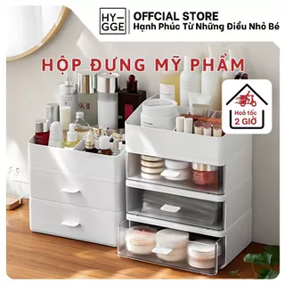 Hộp nhựa ngăn kéo xếp gọn để mỹ phẩm, dụng cụ học tập, văn phòng Hygee chất liệu nhựa ABS an toàn