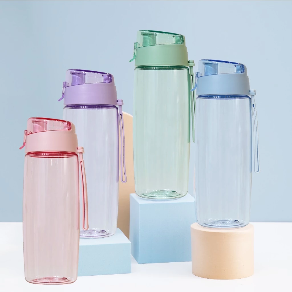 Bình nước thể thao Inochi- Kita Active 500ml - Nút bấm mở bình tiện dụng, Nút silicon chống tràn
