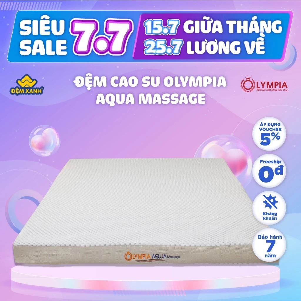 Đệm cao su Olympia AQUA massage (đệm cao su thiên nhiên chính hãng)