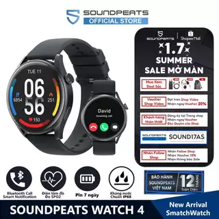 Đồng Hồ Thông Minh SoundPEATS Watch 4 | Điện tâm đồ SPO2 | IP68 | Pin 7 Ngày