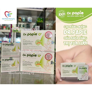 CHÍNH HÃNG | Gạc rơ lưỡi răng miệng Dr.Papie (Hộp 10 gói/30 gói) (Có tem chính hãng)