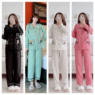 [BÈO DÀI GẤU] Bộ Pyjama Bèo Dài Gấu Viền Bèo Siêu Hot