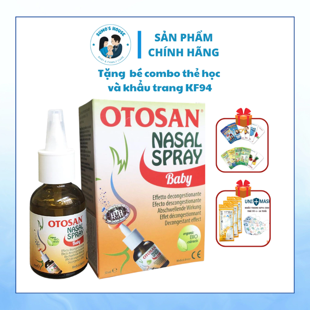 Xịt Mũi Otosan Nasal Spray Baby Giúp Làm Sạch Mũi, Giảm Viêm Mũi, Nghẹt Mũi (Chính Hãng)