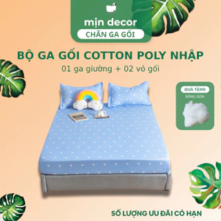 Bộ ga gối cotton nhập Mịn Decor vỏ gối 50x70cm bo chun miễn phí đa dạng màu sắc